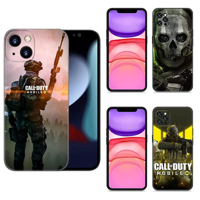 Черный силиконовый чехол Game C-Call of D-Duty для Apple iPhone 12 13 Mini 11 14 15 Pro Max 7 8 Plus X XR XS SE 2020 2022