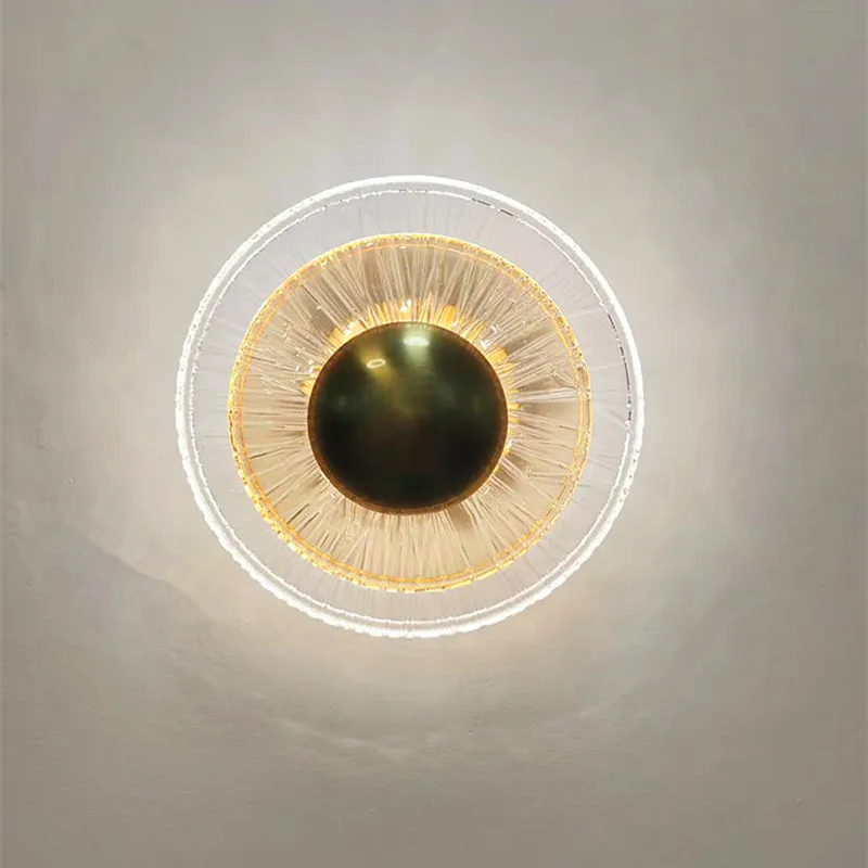 Стеклянный круглый настенный светильник IWP