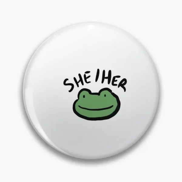 

Настраиваемая мягкая Металлическая Булавка с надписью «Froggy She Her»