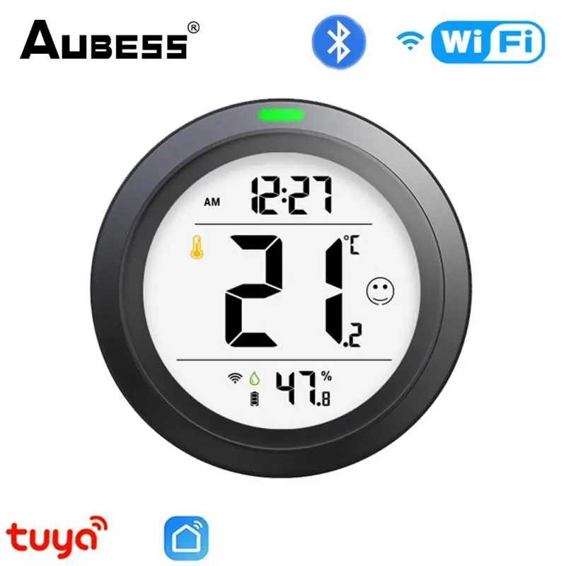

Умный датчик температуры и влажности Tuya, Wi-Fi, Bluetooth-совместимые часы для комфорта, Световой будильник, автоматизация умного дома