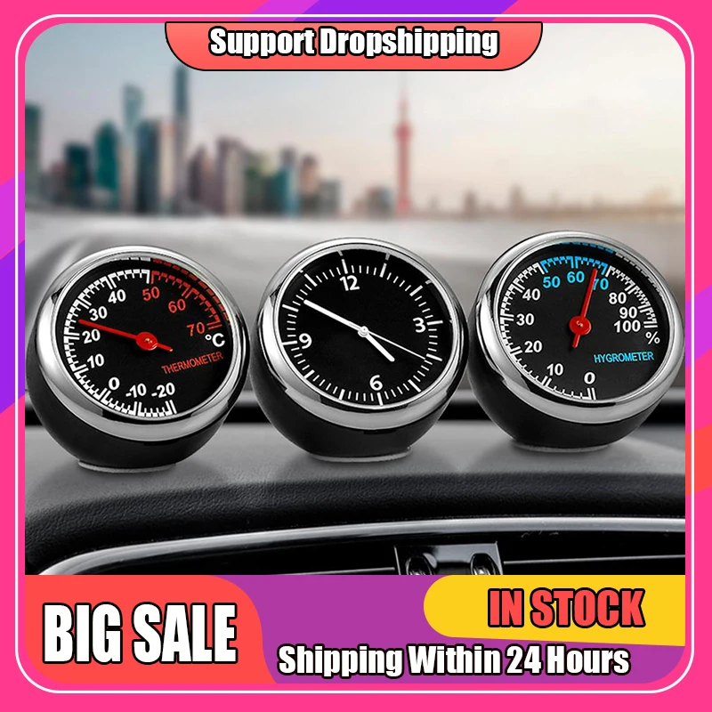 

Mini Car Automobile Digital Clock Auto Watch Automotive Thermometer Hygrometer Decoration Ornament Clocks Auto Interior Decal