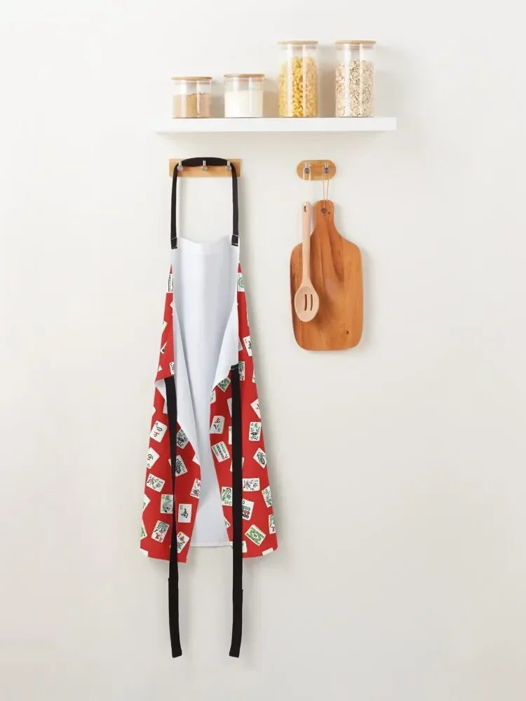 Плитка для маджонга красный фартук рабочие халаты уборки женщин кормления