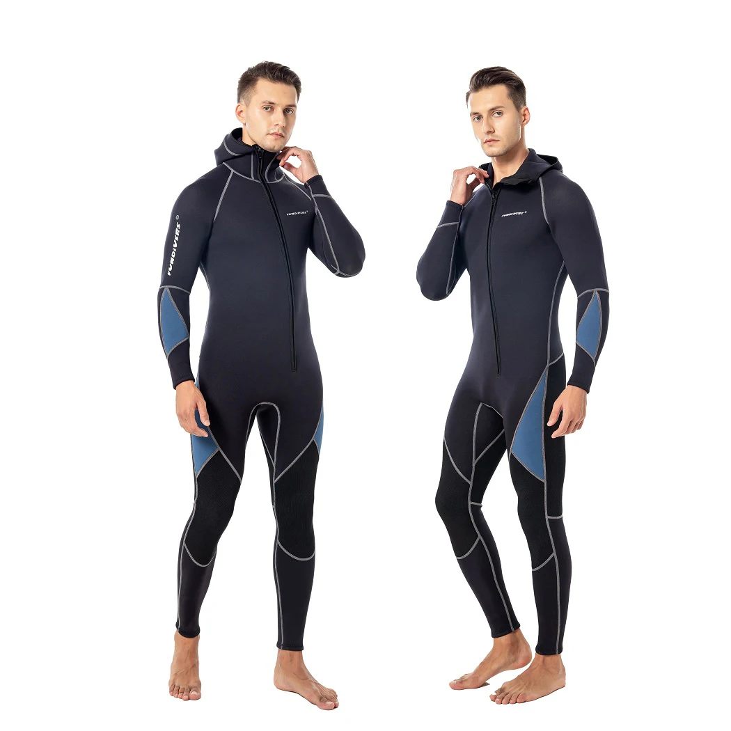Фото Fundivers плавать спорт желтый S-2XL высочайшее качество двойной нейлон 3 мм scr с длинными рукавами мужские гидрокостюмы №3