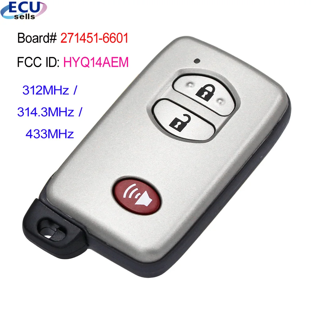 Смарт-брелок для дистанционного ключа без 271451-6601 HYQ14AEM Toyota Land Cruiser 200 RAV-4 312 МГц/314 3