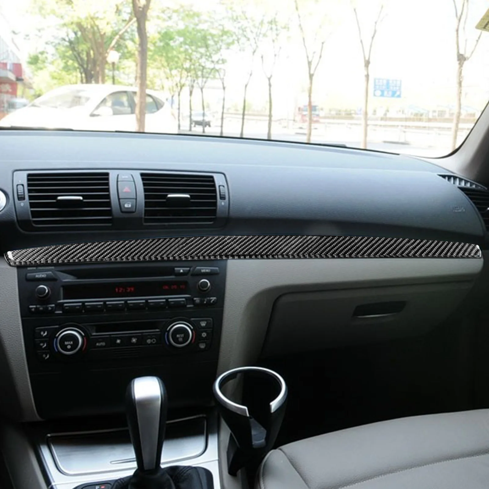 Фото Для BMW 1 серия E81 E82 E87 E88 2008-2013 углеродное волокно, инструмент, панель, полоса, внутренняя отделка автомобиля, аксессуары, наклейка №4