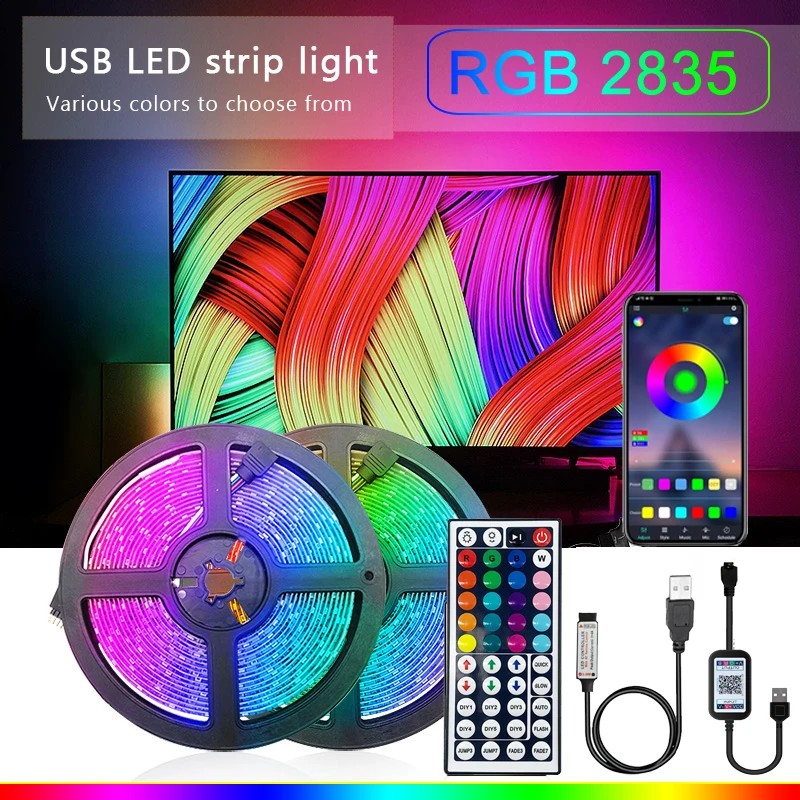 

Светодиодная лента 60 светодиодов/м SMD 2835 RGB светильник декоративная водонепроницаемая лента для дома, гостиной, стола, телевизора, красивый ...