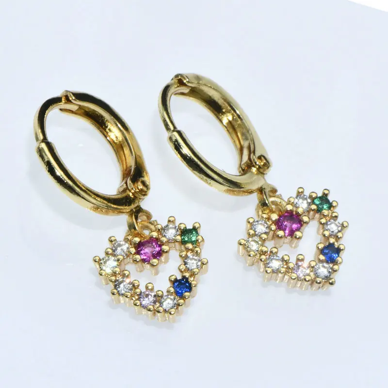 

Женские серьги-кольца с подвеской в виде сердца