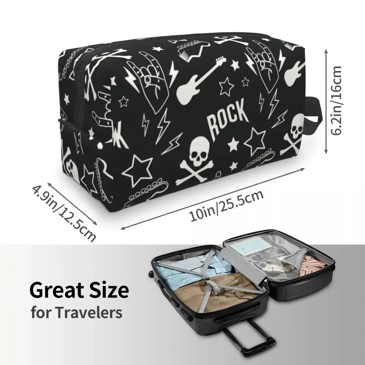 Косметичка из тяжелого металла с музыкальным рисунком