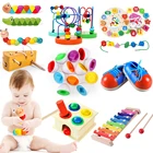 Игрушка Монтессори для детей, червь, есть фрукты, деревянная головоломка, игрушка на пальцы, гибкий тренировочный червь, обучающая игрушка, учебные пособия, подарки
