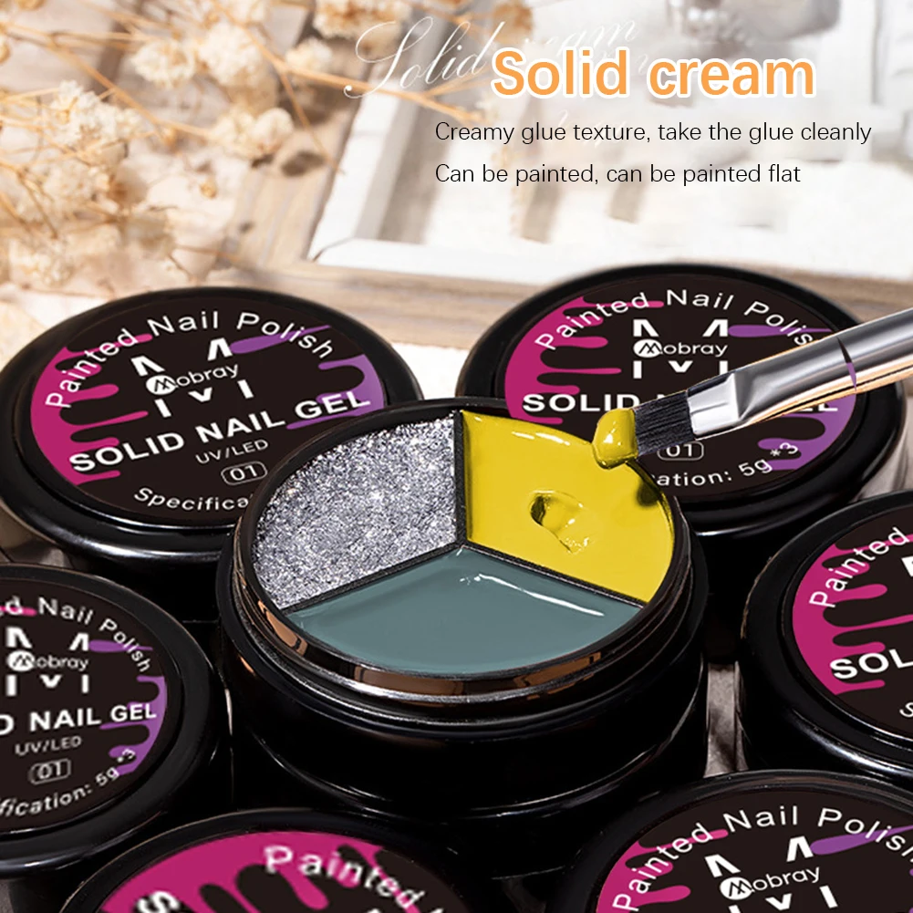 

3 Color Jelly Solid Canned Nail Gel Cream Texture Soak Off UV LED Varnish Gel Nail Art Design Nail Polish TSLM1
