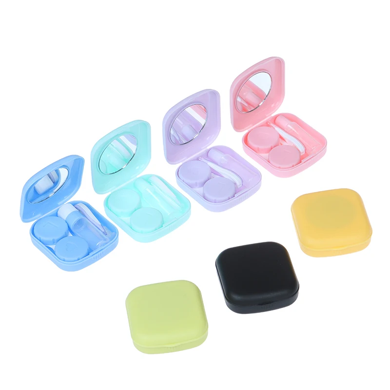 

1 pcs Pocket Portable Mini Contact Lens Case Easy Carry Make Up Beauty Pupil Storage Box Mirror Container Travel Kit Cute Style