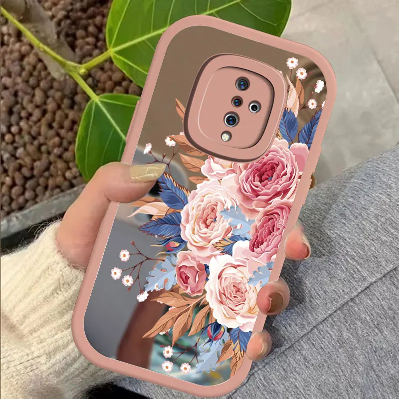 Чехол для телефона Vivo S12 Y9S S15 Pro Z1X Y7S IQOO Neo 12 Z7 Z7X T1X Z3 U3 S1 Mirror Makeup Girly Fashion Flower Print Cover