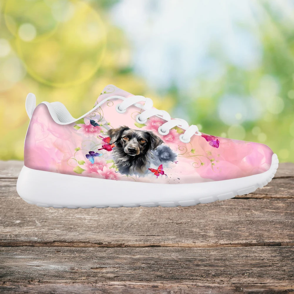 

Cute Dogs Mesh Kids Shoes Flowers Pattern Leisure Running Sports Girl Shoes Brand Design Anti-slip Comfort Tenis Para Niño 2023