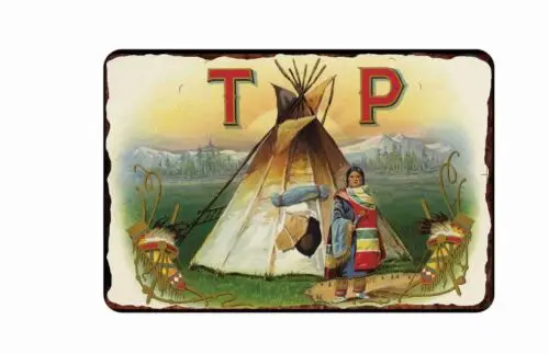 Жестяной знак для сигар тройник 8x1 2 винтажные этикетки 1890-1900 реклама