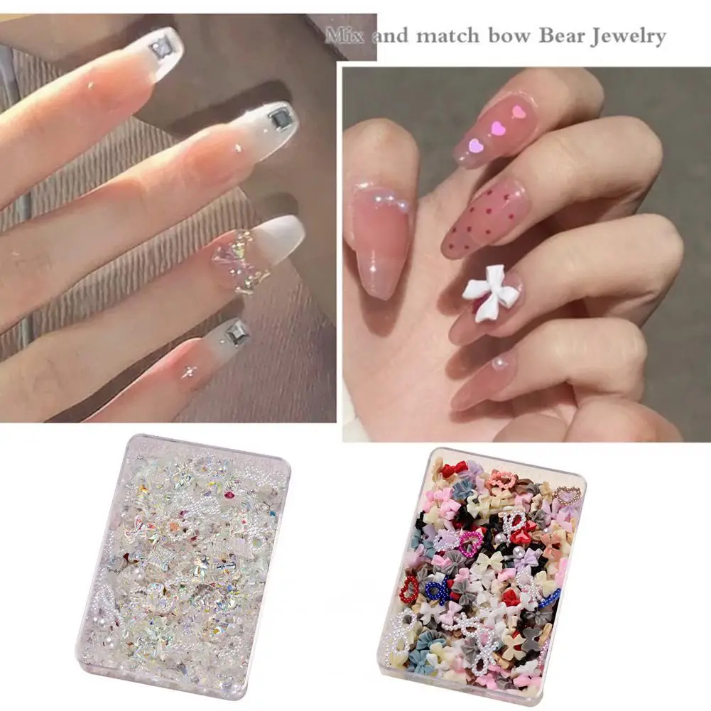 

Creative Multipurpose Glitter 3D Nail Auroras Bow Ornament for Beauty
