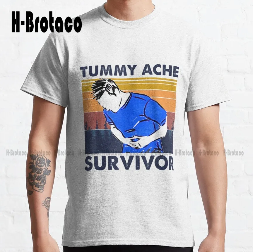 

Vintage Tummy Ache Survivor Classic T-Shirt Womens T Shirt Outdoor Simple Vintag Casual T Shirts Xs-5Xl Streetwear Unisex