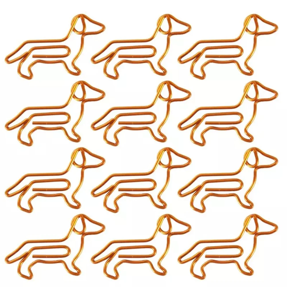 

1 Pack Golden Dachshund Paper Clips Cartoon Creative Customization Special-shaped Gold Paper Clip (Orange)