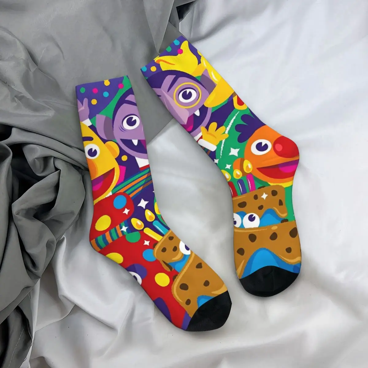 Носки с рисунком Cookie Monster повседневные чулки мужские средние мягкие спортивные