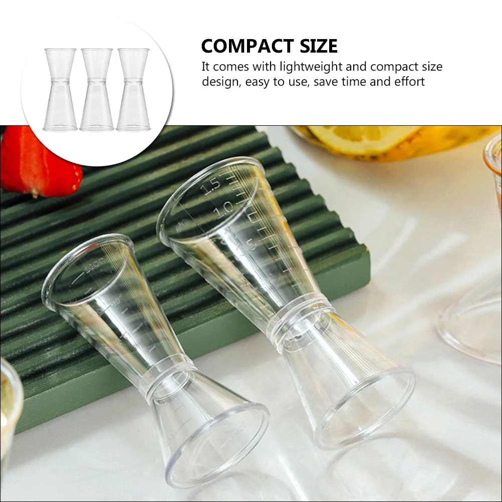 3 шт. большой пластиковый двусторонний мерный стакан для бармена коктейльный