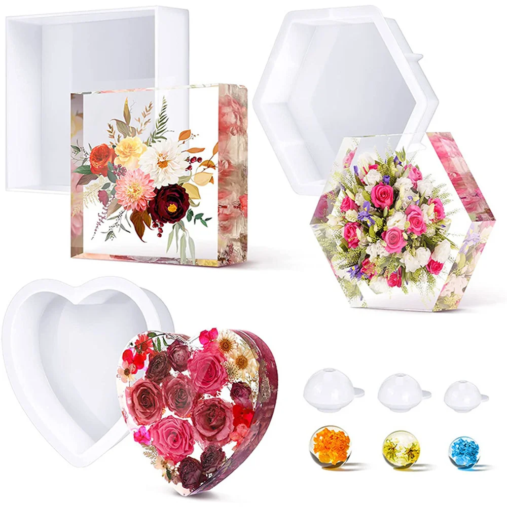 

Формы из силиконовой смолы 6 шт., мягкий трафарет для рукоделия, литье под давлением, плоские и сферические принадлежности для рукоделия, сер...