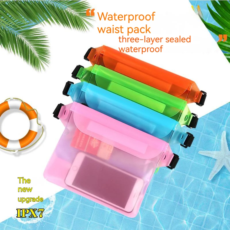 

3 Layers High Waterproof Sealing Swimming Bag Large Size Transparent Underwater Dry Protection Bag For iphone mobile phone pouch