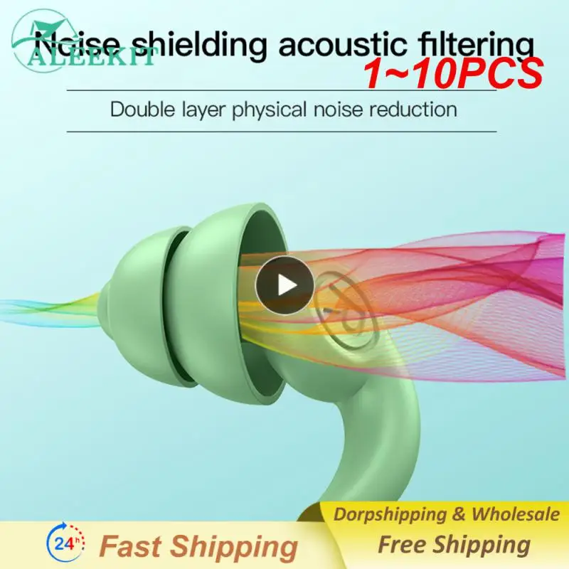 

1~10PCS Anti Noise Silicone Earplugs Waterproof Swimming Ear Plugs For Sleeping Diving Surf Soft Comfort Natation Swimming Ear