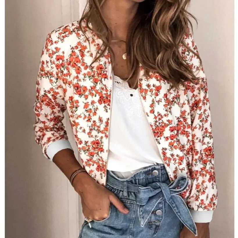 Модная осенне-зимняя женская куртка с круглым вырезом и длинным рукавом на