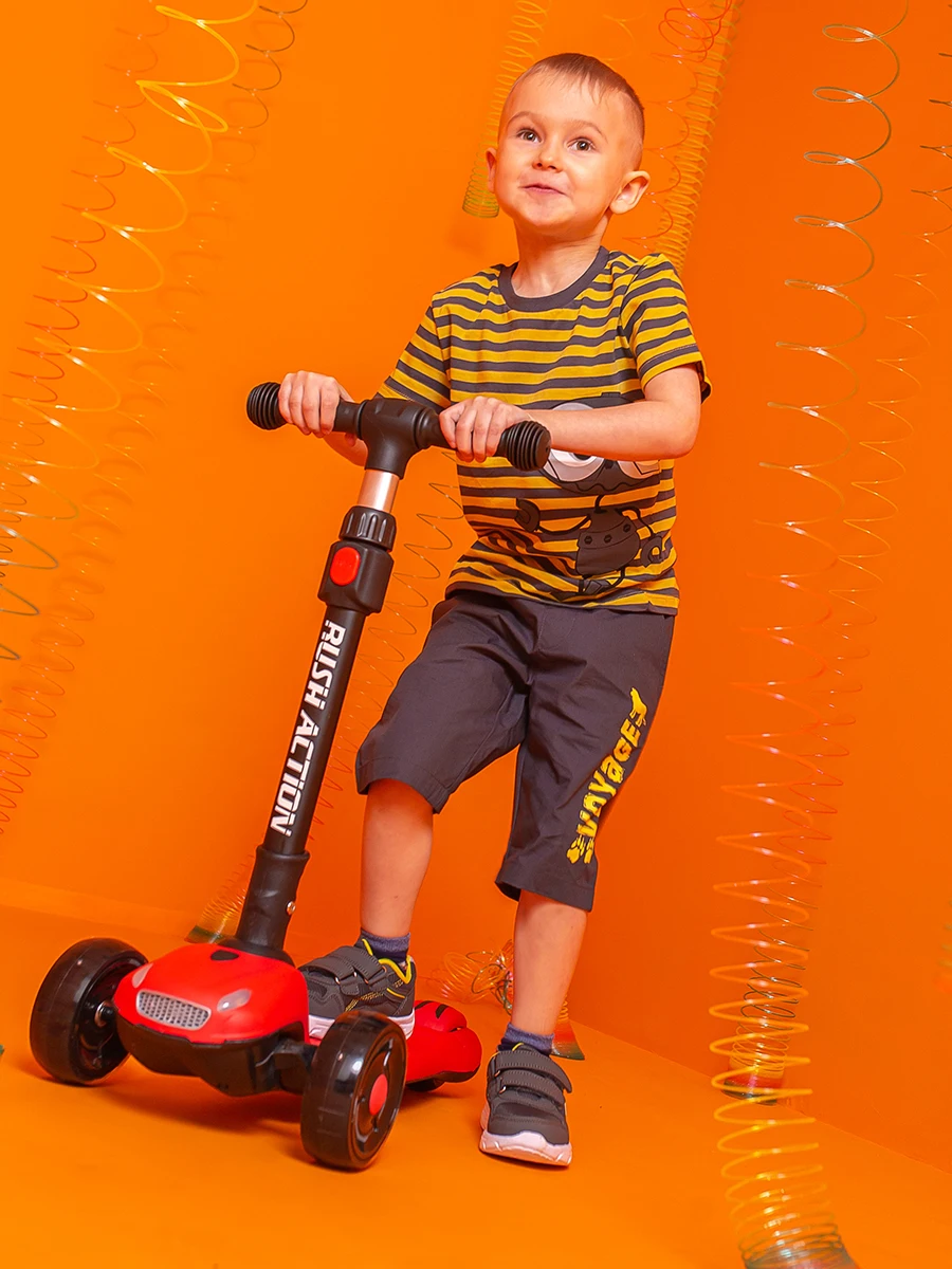 Самокат детский 3-х колесный RUSH ACTION' | Спорт и развлечения