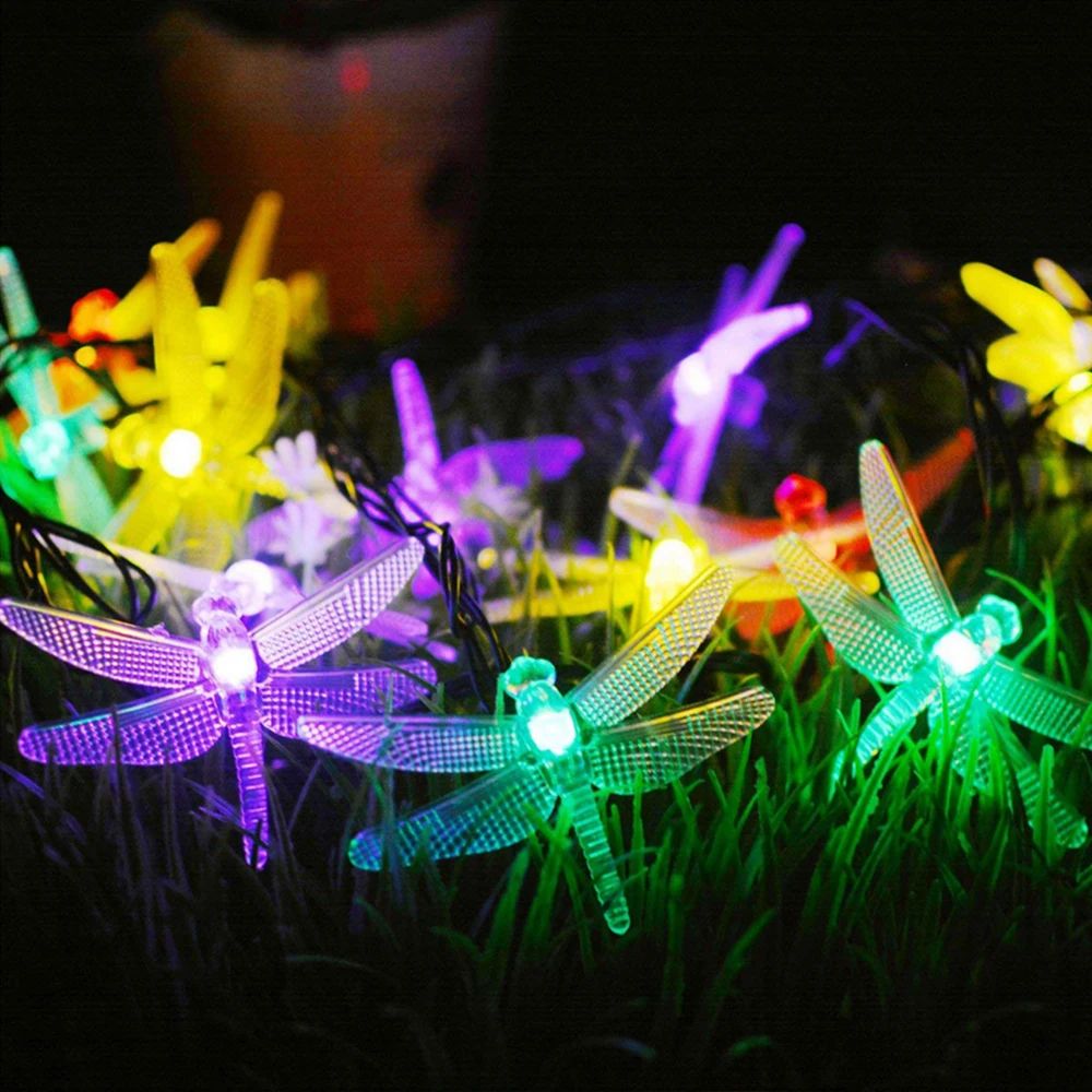 

Solar Christmas Lights 20 30 50 100LED Waterproof Solar Dragonfly Fairy Light Solar Powered String Lights Garland for Christmas
