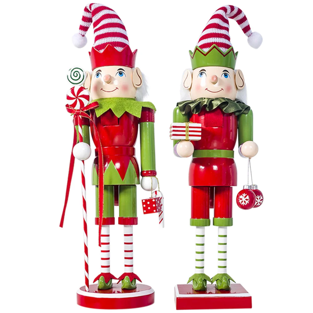 

Nutcracker Christmas Wooden Ornamentdesktop Decoration Soldier Decor Wood Table Figurines Nutcrackers Decorations Elf Figures