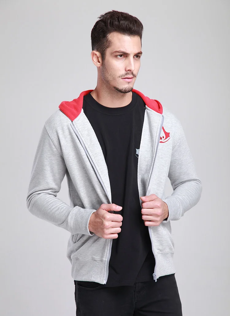 

Assassin Connor Hoodies Zipper Streetwear Fashion Embroidery Assassin Hoody Sweatshirt Coats Tracksuit Jacket