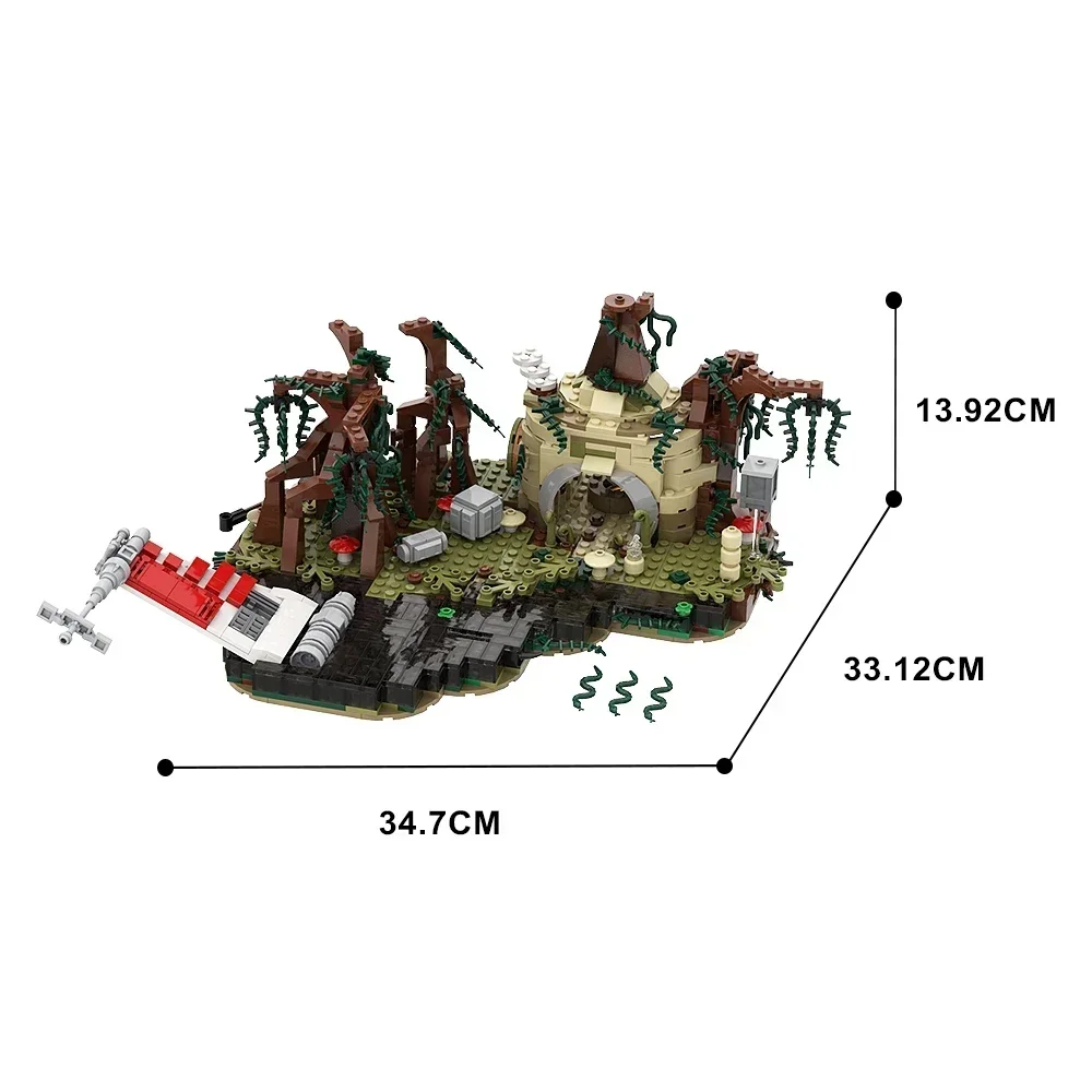 Конструктор gobrick MOC Dagobah игровой кирпичи Космический болотный сцена базовый