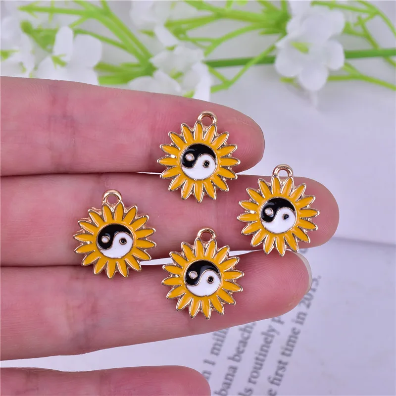 

10 шт./упак. Bagua цветок гадания металл ювелирные изделия талисманы для браслета eсерьги сделай сам