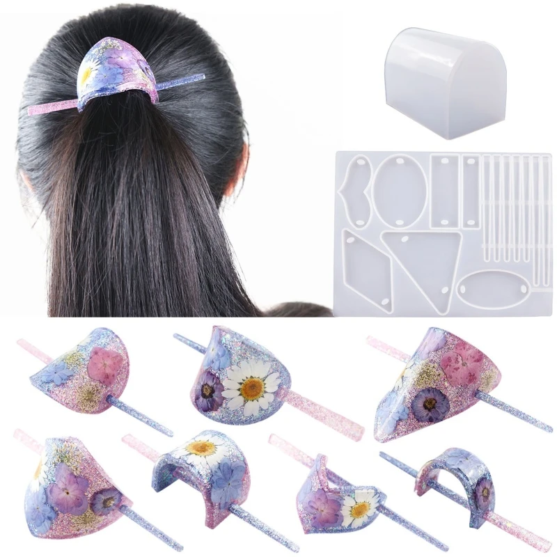 

Silicone Resin Mold DIY Hair Pin Casting Mold Kit Hair Clip Silicone Resin Mold Jewelry Mold for Epoxy Resin Hair Pin