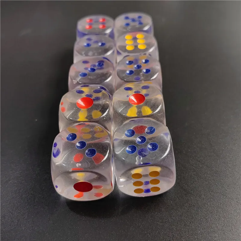 10 шт./партия 12/14/16/18/20/25 мм акриловые прозрачные кости шестигранные закругленные