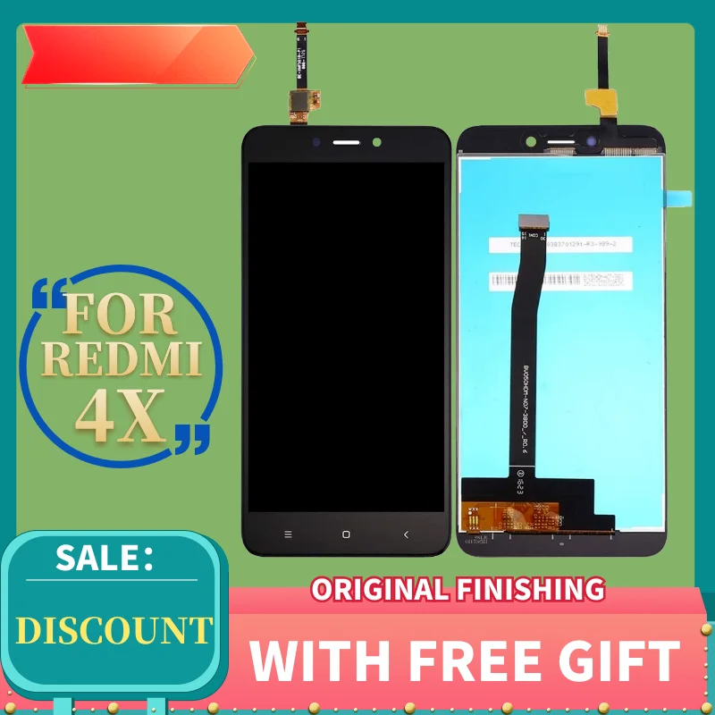 Дигитайзер сенсорного ЖК-экрана в сборе с оригинальной рамкой для Xiaomi Redmi 4X 4A -