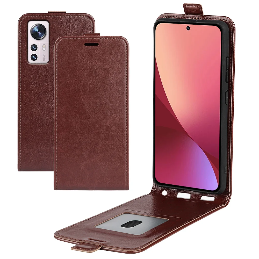 

Vertical Flip Case For Xiaomi 12T Pro 12X 5G 12S Ultra Cover Shockproof Silicone + Leather Cases For Xiaomi 12 Lite 2022