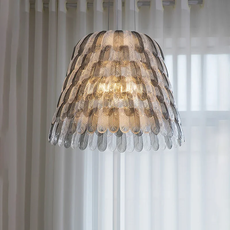 

Nordic Simple Wabi Sabi Led Chandeliers Living Dining Feather Design Room Bedroom Home Decor Pendant Lights Hanging Lamp Fixture