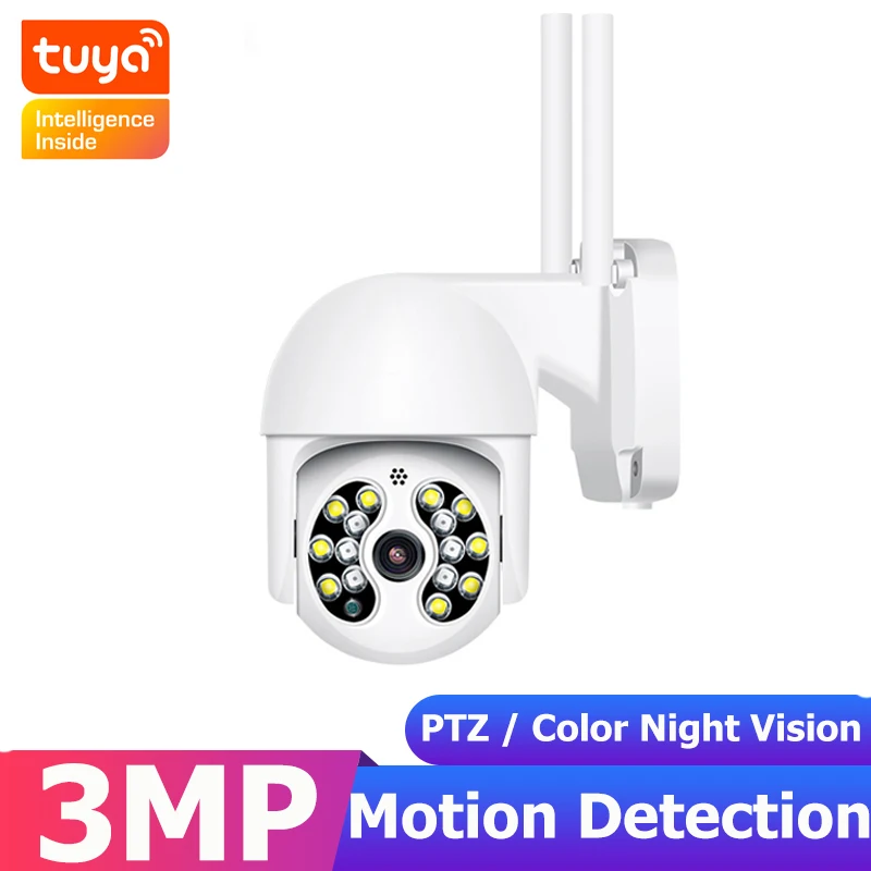

Tuya 3MP WiFi IP Camera Automatic Tracking Two-way Intercom Night Vision Home Security Camera CCTV Surveillance Smart Life