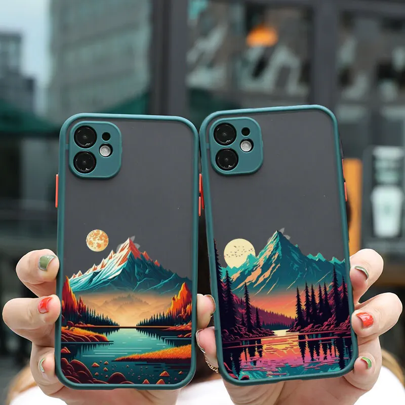 

Sunset Scenery Phone Case for iPhone 11 Pro Max Plus 13 12 14 Pro Max Mini 7 8 Plus SE 2020 XR XS XR Shockproof Back Cover Funda