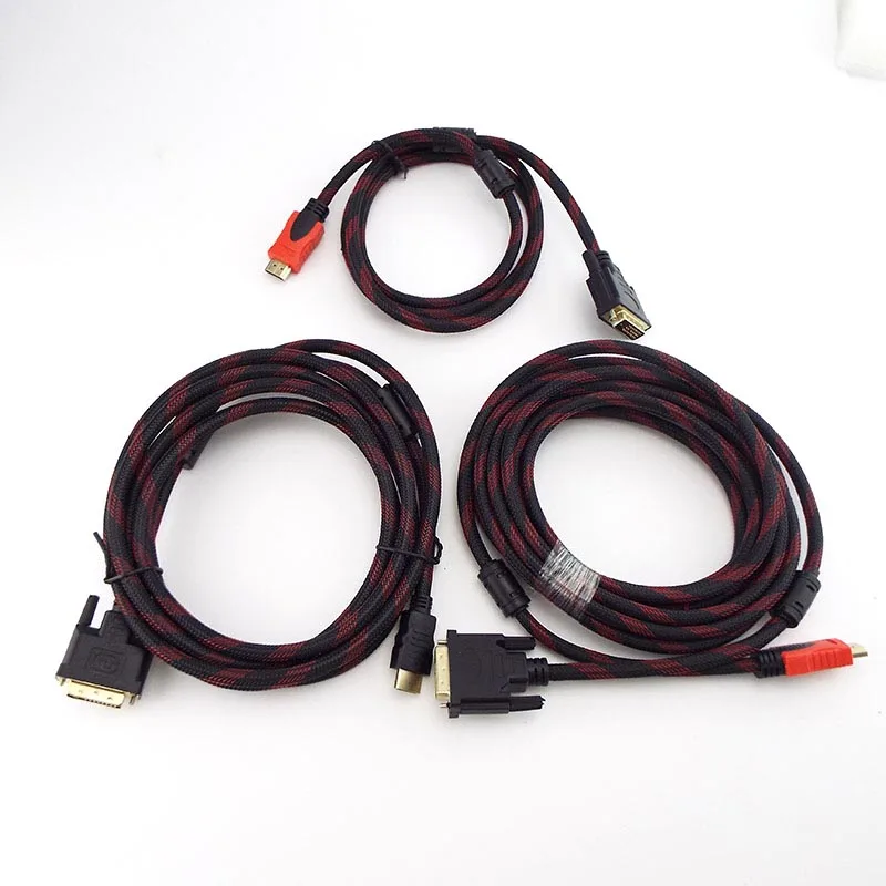 

1.5m 5m Extension 1080P Male to 24+1 Pin Male Video Connector Wire For HDTV Projector HDMI-compatible TO DVI Cable Adapter