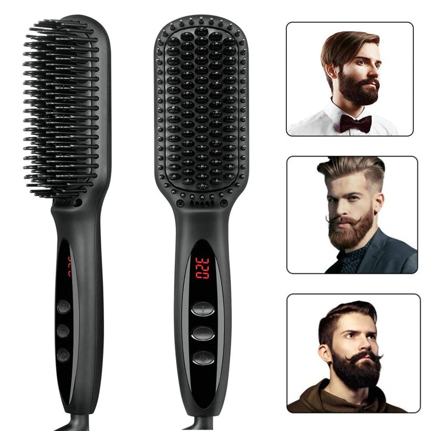 

Multifunctional Hair Straightener Comb Brush Beard Hair Straighten Straightening Comb Hair Curler Quick Hair Styler For Men Gift