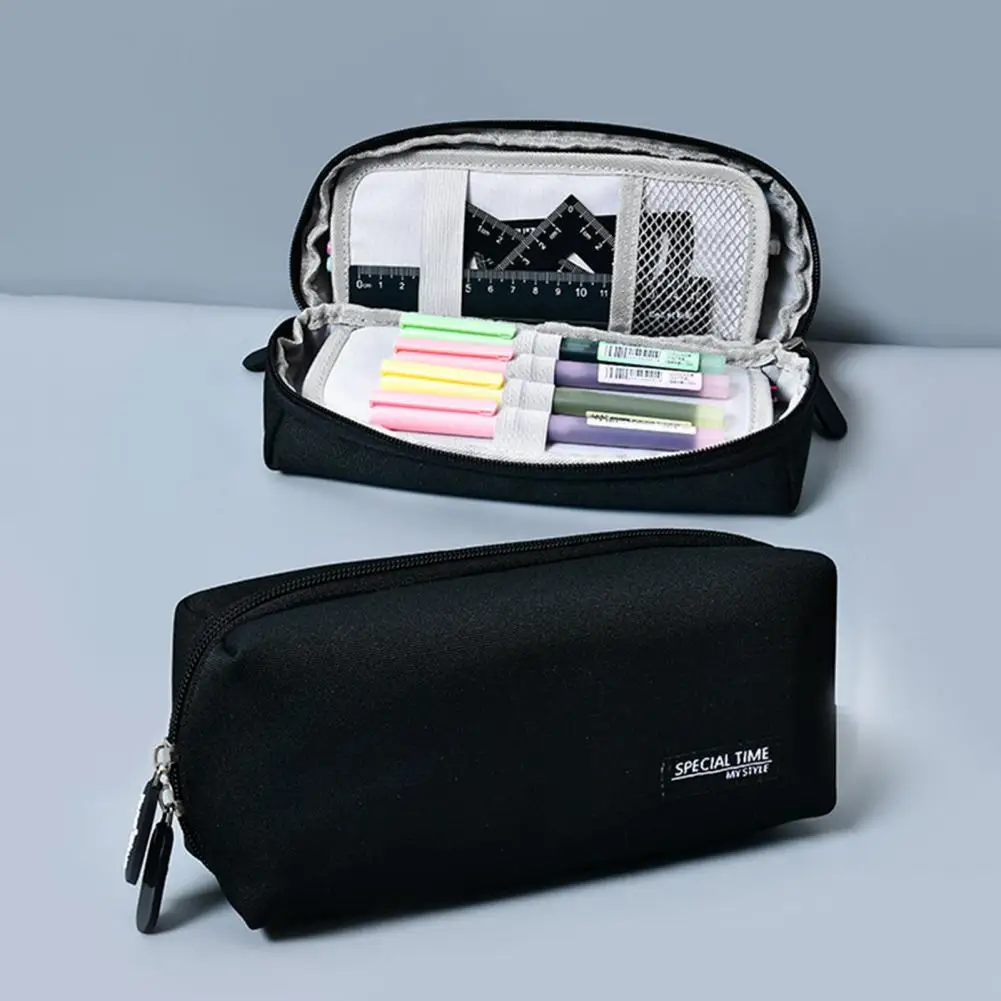 

Pencil Case Simple Canvas Stationery Bag Middle School Student Anti-scratch Pencil Storage Bag