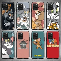 cute tom and jerry phone case for samsung galaxy s21 plus ultra s20 fe m11 s8 s9 plus s10 5g lite 2020