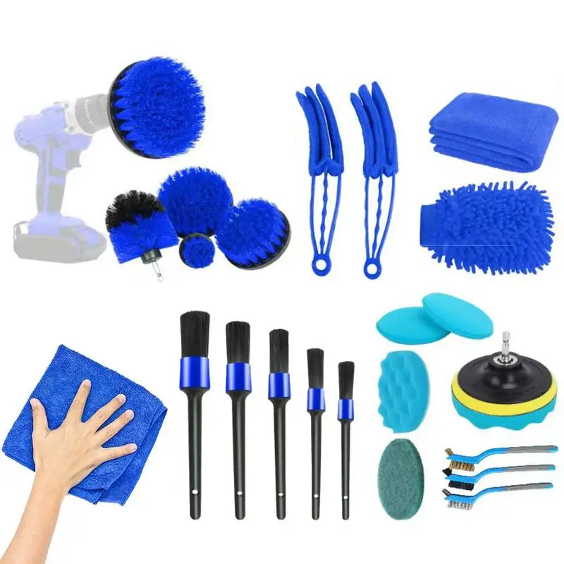 

Auto Detailing Brushes Set 22pcs Car Detailing Brush Kit Car Detailing Cleaning Brush Set Drill Brush Set Car Detailing Brushes