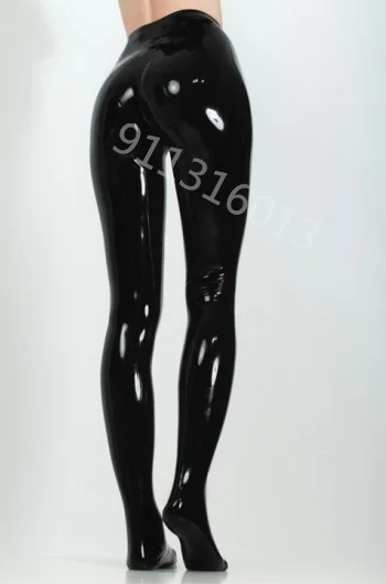 Женские сексуальные черные латексные колготки леггинсы для женщин резиновые