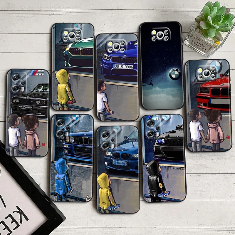 

Love Bmw Sports Luxury For Xiaomi Poco F5 X5 C55 C50 M5 M4 X4 X3 F3 GT NFC M3 C3 M2 F2 F1 Pro Silicone Black Phone Case Fundas