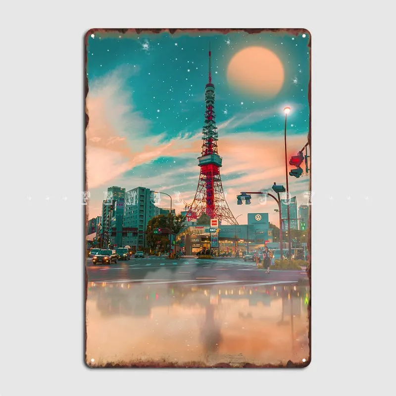 

Tokyo Tower Poster Metal Plaque Cinema Kitchen Garage Club Printing Poster Tin Sign Poster