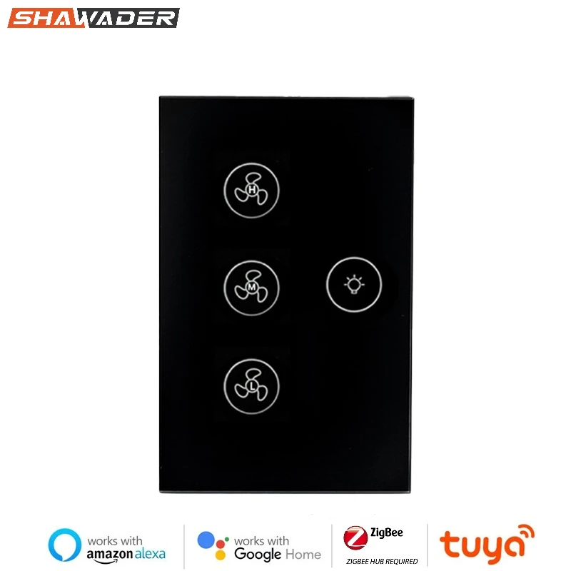 

Zigbee Smart Fan Celling Power Switch Light Switches Glass Panel App Timer Speed Remote Control By Alexa Echo Google Home