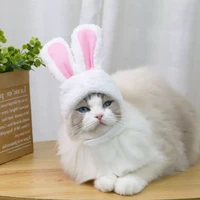 funny pet rabbit ears headdress cat bunny teddy headgear pets hat party costume cosplay clothes new year props headwear